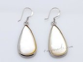 se063 wholesale sterling silver oval-drop mother of pearl dangle earrings