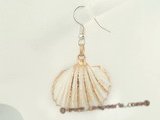 SE067 25mm spiral CONCH Shell 925 silver dangle earrings