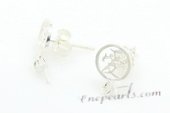 sem006 wholesale  925 silver studs earrings mountings with a Chinese character 'love'