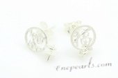 sem007 wholesale  925 silver studs earrings mountings with a Chinese character