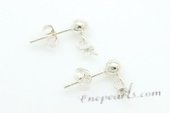 sem010 wholesale  Sterling Silver 4mm Ball studs Earrings mountings