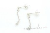 sem014 wholesale 925silver 3mm Ball dangle Earrings fitting with sterling studs