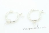 sem019 13mm Eurowire 1.5mm  Sterling Silver  Hoop mounting