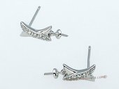 sem121 Two Pairs Sterling silver 5*10 mm Pierce stud earrings finding