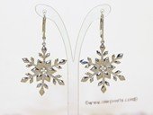 sem135 Wholesale Sterling Silver  Snow Flower Design Earring Hoop Mounting