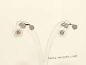 sem138  Sterling silver Pierce ear stud mounting with plastic flower