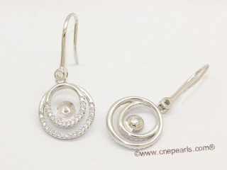 sem164  Sterling silver  circle design earring hopp mounting