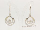 sem164  Sterling silver  circle design earring hopp mounting