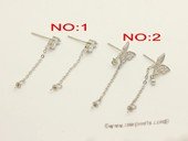 sem181  Wholesale 925 silver Pierce stud earrings fitting  with zircon beads