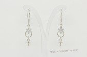 sem211 Sterling Silver Snow Flower Design Earring Hook Mouning with Zircon Beads
