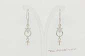 sem211 Sterling Silver Snow Flower Design Earring Hook Mouning with Zircon Beads