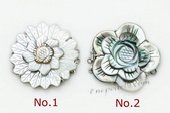 Shc084 Carve Flower Mother of Pearl Shell Clasp For three Row Necklace