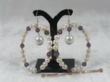 shpe007 sterling silver circle design shell pearl dangle earrings