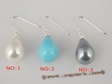 shpe018 wholeslae 10*14mm tear-drp shell pearl dangle earrings on factory price