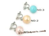 shpe034 silver plate non-pierce clip earrings with 10mm south shell pearl