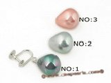 shpe036 925silver non-pierce clip earrings with 12*15mm teardrop south shell pearl