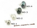 shpe043 different colour bread shell pearl sterling studs earrings