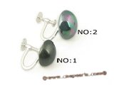 shpe045 sterling silver 12mm shell pearl screwback  Non Pierced clip earring