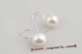 shpe057 Wholesale sterling silver hook earring dropping with 10mm round shell pearl