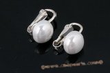 shpe066 Sterling silver 10mm shell pearl Clip Earrings on sale