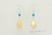 shpe085 Wholesale 925 silver  earring hook dropping with facet shell pearl