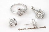 sms018 Fashion Sterling silver designer jewelry fitting set wholesale