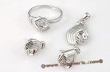 sms022 Sterling silver hand shape pearl jewelry mountings sets