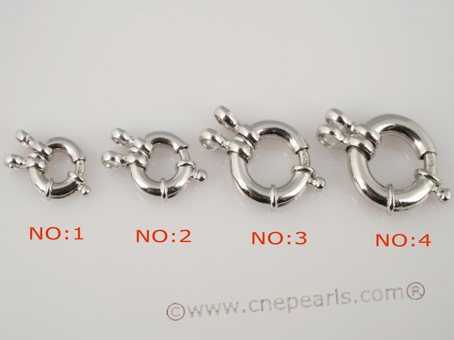 necklace clasp, 12mm Sterling Silver Fancy Spring Ring wholesale snc003  Cnepearls Ltd