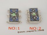 snc038 sterling silver colorful pisces box push-in jewelry clasps