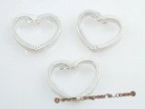 snc089 Wholesale 17*22mm heart  shape 925 sterling silver clasp