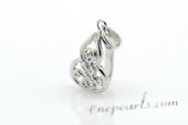 snc115 sterling silver cucurbit design zircon enhancer mounting