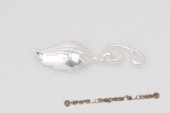 snc133 Stylish Sterling Silver Leaf Shape Hook Necklace Clasp