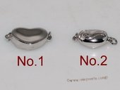 Snc145 Sterling Silver 9*19mm Heart Shape Clever Stick Clasp