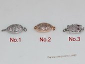 Snc146 925 Silver 9*19mm Oval Shape Clever Stick Clasp with Zircon