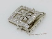 Snc149 Fashion Sterling Silver Pubsh-in Box Clasp with Zircon Beads