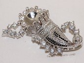 Snc185 Sterling Silver Christmas Cap  Design Jewelry Clasp with Zircon Bead