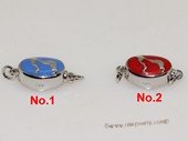 snc196 Sterling Silver Enamel  Necklace Jewelry Clasp