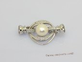 snc204 Sterling Silver Necklace Jewelry Clasp with Zircon Beads and Bread Pearl