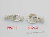 Snc206  Double rings necklace clasp in 925 sterling silver with zircon