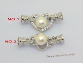 Snc220 Large Size Sterling Silver Heart  Or Flower Design Clasp with Freshwater Pearl