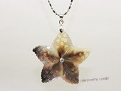 sp006 40mm MOP pearl shell carved starfish pendant
