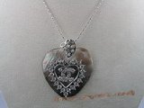 sp020 45mm sea shell heart-shape pendant with zircon bead
