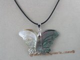 sp036 natural color butterfly shell pendant necklace wholesale