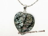 sp127  30mm pattern mother of pearl  shell pendant necklace in heart shape