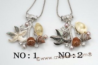 Sp155 60*55mm Mother of Pearl Shell Pendant in Branch Design