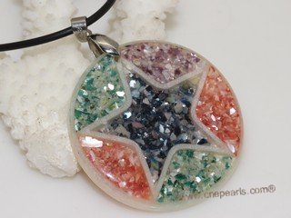 sp166  46mm big star design mother of pearl shell pendant