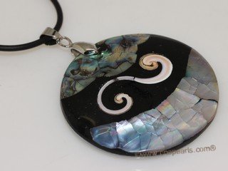 sp168  48mm round shape mother of pearl shell pendant