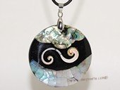 sp168  48mm round shape mother of pearl shell pendant