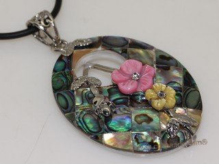 sp180 Trendy flower design mother of pearl shell pendant necklace in wholesale