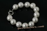 spbr006 Fashion 12mm round shell pearl bracelet in wholesale